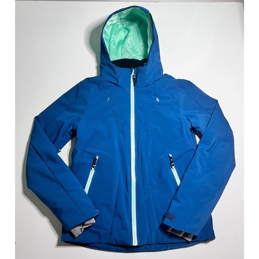 Obermeyer Leia Insulated Ski Jacket Girls Teen XL 18 Blue Hooded Waterproof